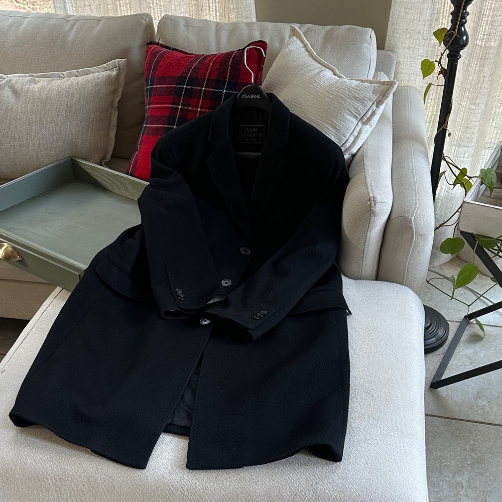 Joseph Banks Reserve 100% Cashmere Classic Black Overcoat